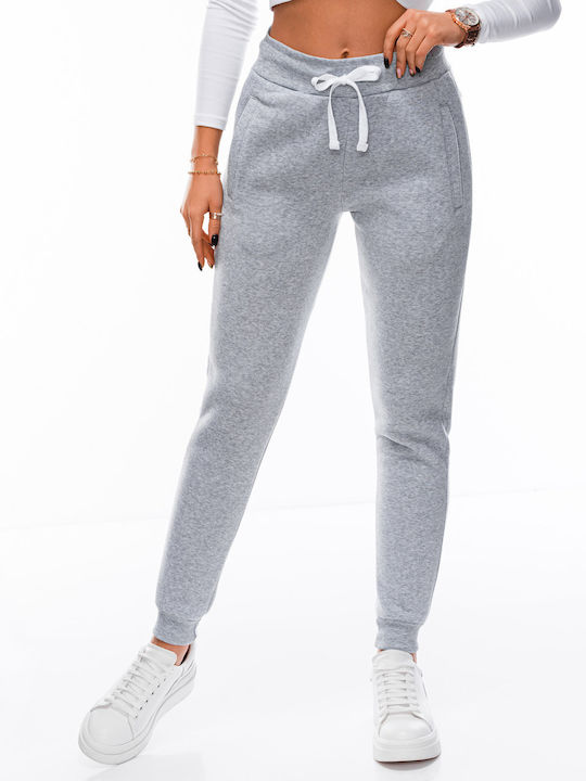 Edoti Hohe Taille Damen-Sweatpants Jogger Gray