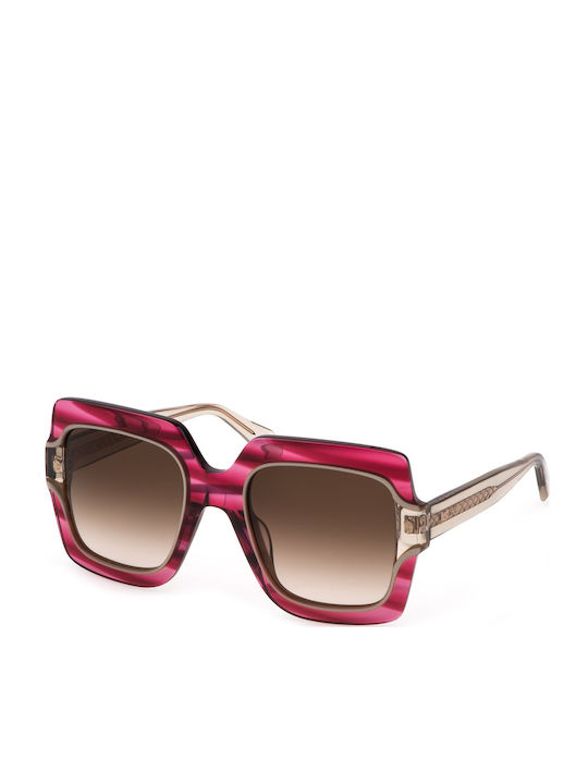 Just Cavalli Women's Sunglasses with Pink Plastic Frame and Brown Gradient Lens