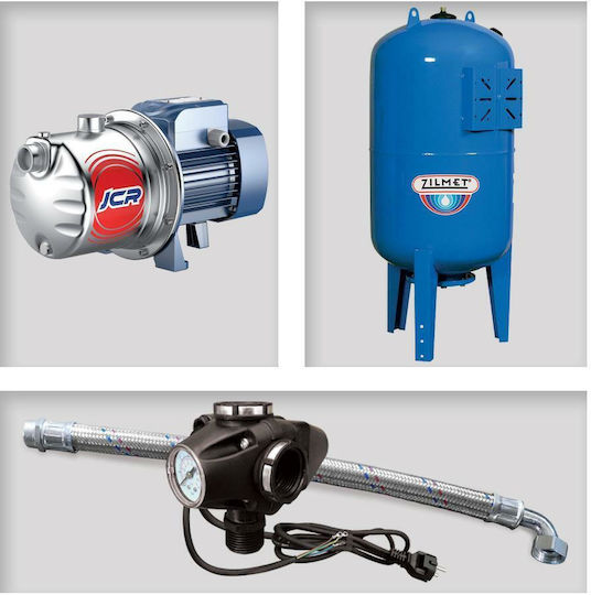 Pedrollo MONTAJ JCRm 2A + Cu o singură fază Pompa de presiune pentru apă cu rezervor Comerț electronic de 60lt litri 1.25hp