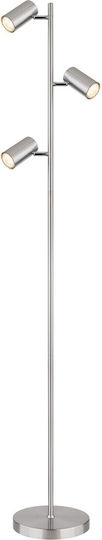 Globo Lighting Φωτιστικό Δαπέδου Υ154xΜ25εκ. με Ντουί για Λαμπτήρα GU10 Ασημί
