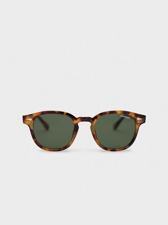 Hanley Willow Sunglasses with Brown Tartaruga Plastic Frame and Green Polarized Lens