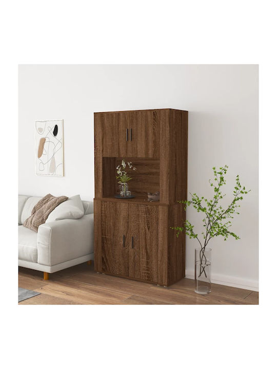 Office Storage Chipboard Closet Chestnut L80xW33xH70cm