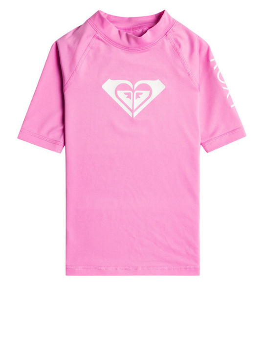 Roxy Whole Hearted Παιδικό Μαγιό Μπλούζα Ροζ