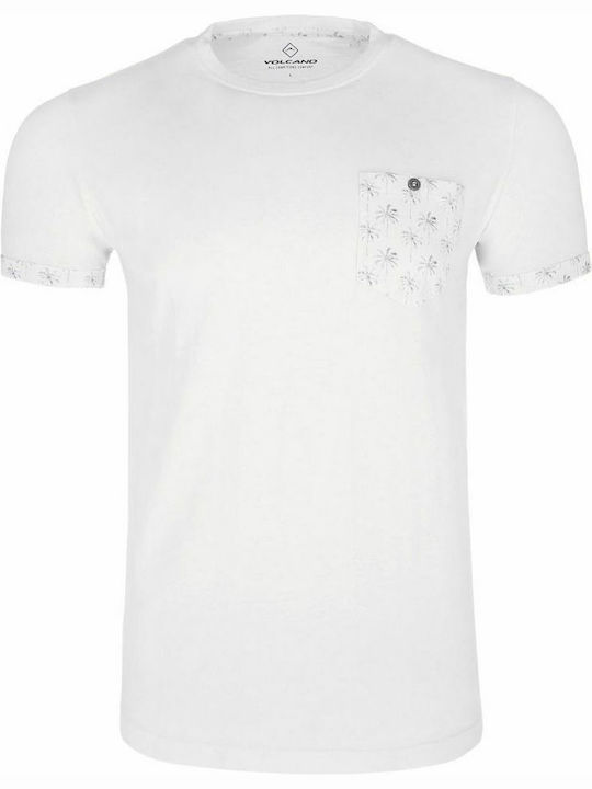 Volcano T-REEF Men's T-Shirt with Printed Pocket - White