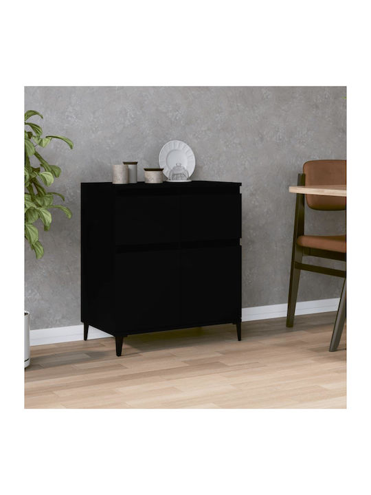 Metallic Buffet with Drawers Black L60xW35xH70cm