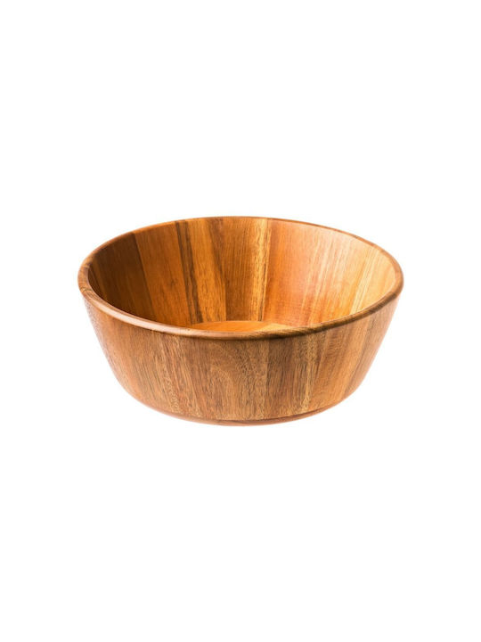 Leone Wooden Salad Bowl Brown 25x25x9cm