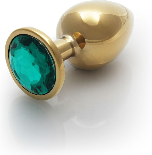 Shots Ouch Metal Butt Plug Πρωκτική Σφήνα Large Gold / Emerald Green