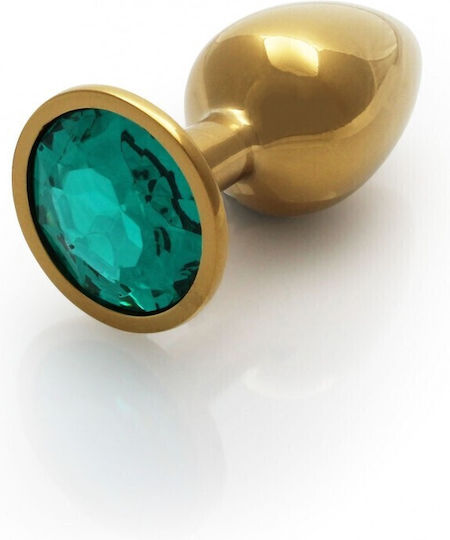 Shots Ouch Metal Butt Plug Анална тапа Medium Gold / Emerald Green