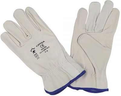 CIPISA Leather Safety Gloves Driver White