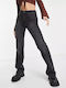 Retro Damen Stoff Hose Schlag Gray