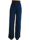 Women's Fabric Trousers with Elastic Petrol