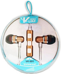 VK-601 In-ear Handsfree Headphones with Connector 3.5mm Rose Gold VK-601 In-ear Handsfree Headphones with Connector 3.5mm Rose Gold