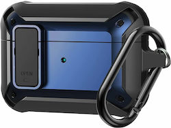 Wiwu Θήκη Πλαστική με Γάντζο Mecha Black / Blue για Apple AirPods Pro