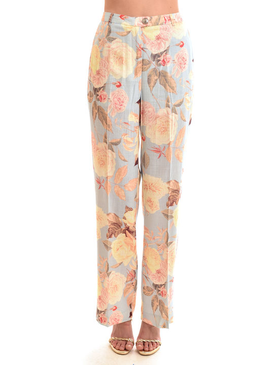 Guess Women's Fabric Trousers in Wide Line Flor...