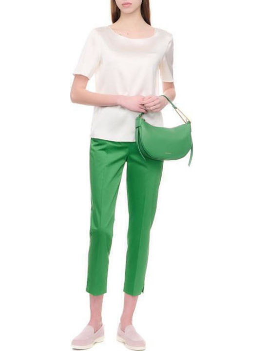 Nicole Women's Fabric Capri Trousers Green