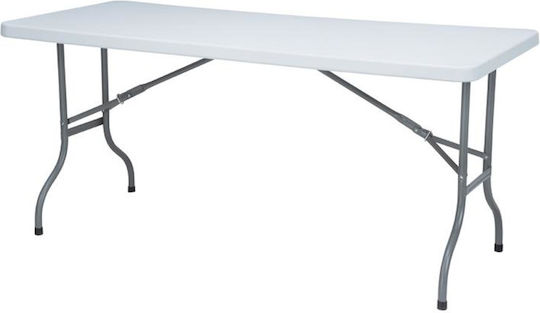 Masă Catering Pliabil 183x75x74buc Alb