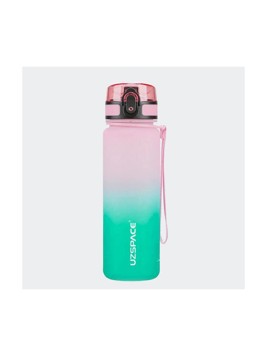 Uzspace Tritan BPA Free Wasserflasche Kunststoff 500ml Mehrfarbig