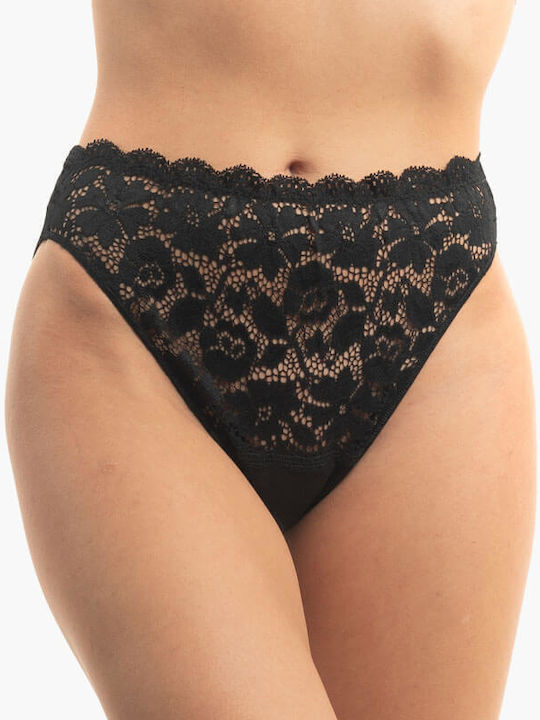 A.A UNDERWEAR Cotton Women's Slip Seamless with Lace Black