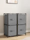 vidaXL Metallic Storage Box Cream-Black 63x30x71cm