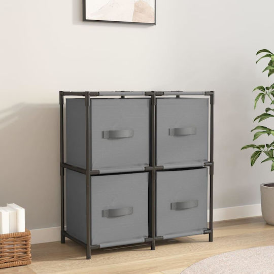 vidaXL Металик Кутия за съхранение Cream-Black 63x30x71см 1бр