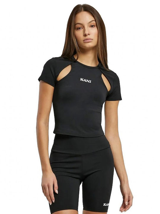 Karl Kani Women's Summer Blouse Short Sleeve Black