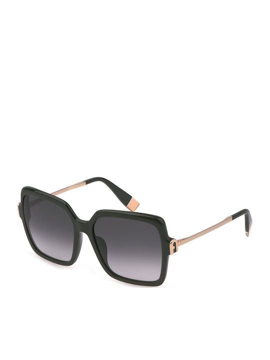 Furla Women's Sunglasses with Black Frame and Gray Gradient Lens SFU626 0D80