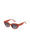 Sting Women's Sunglasses with Red Plastic Frame and Gray Gradient Lens SST458 09JT