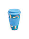 Rex London Becher Bamboo mit Deckel Blau
