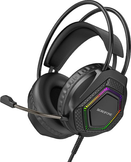 Borofone BO105 Over Ear Gaming Headset με σύνδεση 3.5mm / USB Thunder Black