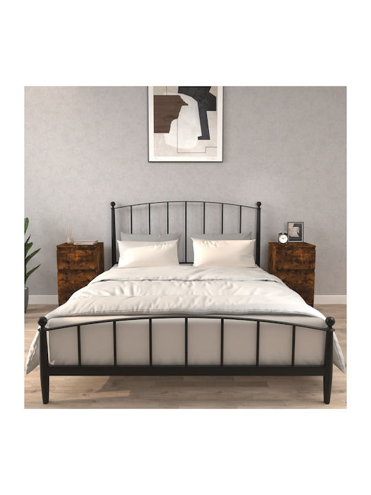 Noptiere Metalice Stejar afumat 2buc 40x35x70cm