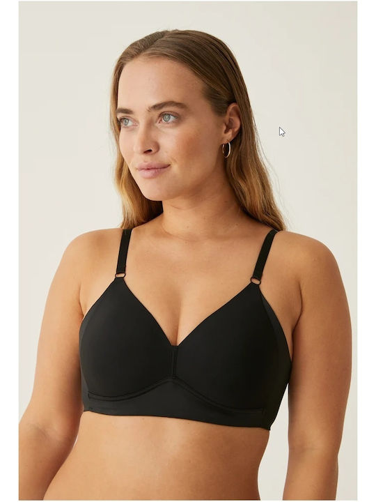 Triangle Triangle Bra without Padding without Underwire Black