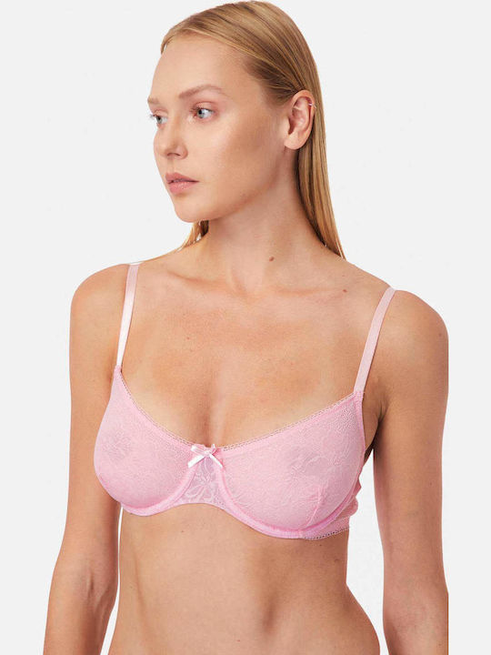 Minerva Erasmia Bra without Padding Underwire Pink