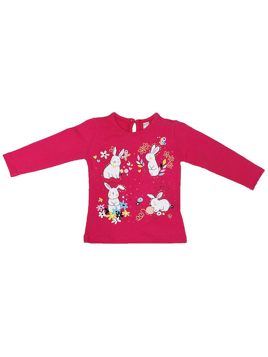 Baby fuchsia bunny blouse for girls (6-18 months)