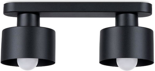 Sollux Deckenleuchte 31cm Schwarz mit Fassung E27