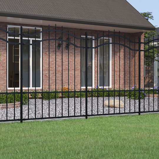 vidaXL Metal Fence Railings with Spears in Black Color 1.9x2.39m