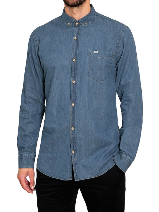 Ανδρικό πουκάμισο TYRON - Jeans Blue