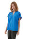 S.Oliver Women's Monochrome Short Sleeve Shirt Blue