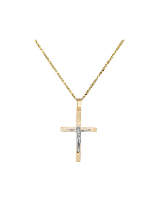 Baptismal Crosses with Chain Women's Cross with the Crucified K14 with chain 045761C 045761C 045761C Women's Gold 14 Karat