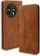 Bodycell Pu Leather Book Piele artificială Maro (OnePlus 11)