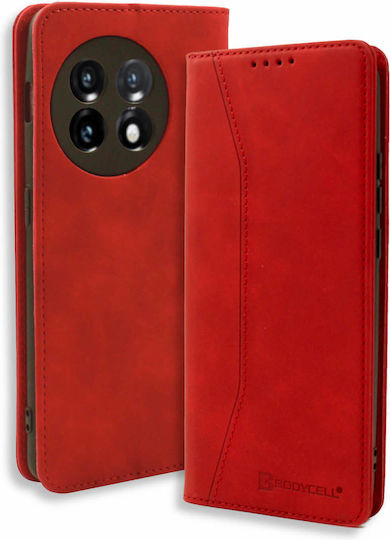 Bodycell PU Leather Brieftasche Synthetisches Leder Rot (OnePlus 11)