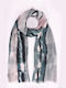 Women's scarf with viscose patterns Petrol scarf