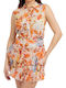 Clouis Women's Floral Sleeveless Shirt Sunset Garden