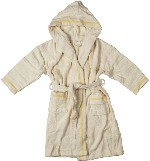 Dimcol Kids Hooded Bathrobe Ecru Dimcol Kids Hooded Bathrobe Ecru