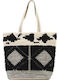 Doca Fabric Black Beach Bag
