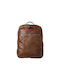 Men's synthetic backpack backpack brown color