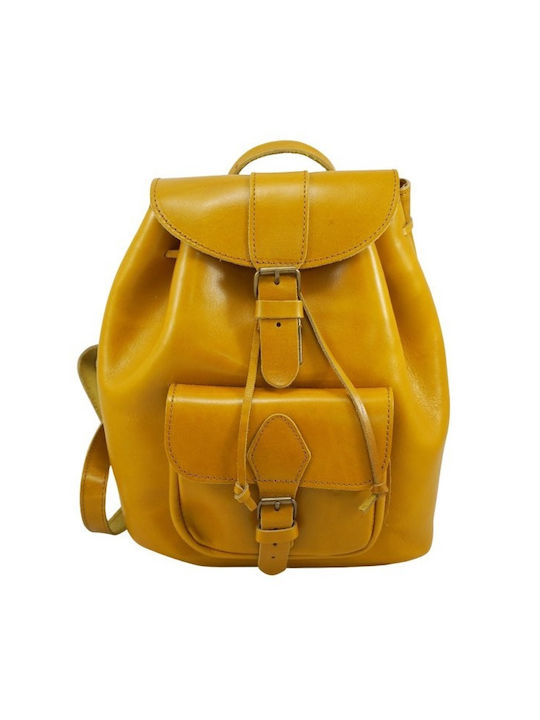 Leather backpack LEATHER CREATIONS 132 YELLOW YELLOW YELLOW