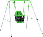 Outsunny Metal with Protector and Seatbelt Swing Set with Stand 122x146x122cm for 6+ months Green