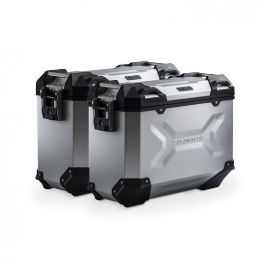 SW-Motech TRAX ADV Σετ Πλαϊνές Βαλίτσες Μοτοσυκλέτας 37lt σε Ασημί Χρώμα
