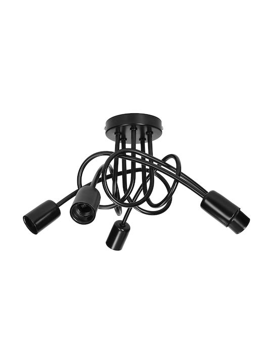 Orno Adviti Malaga Ceiling Mount Light Black with Socket E27