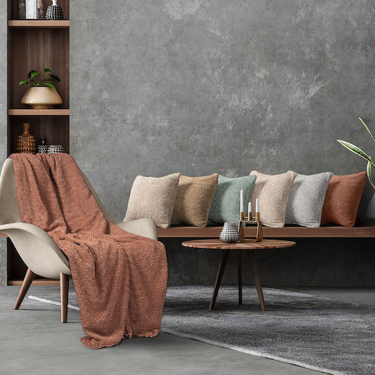 Beauty Home Lamb 8570 Σετ Ριχτάρια 2τμχ Chenille Ρόζ
